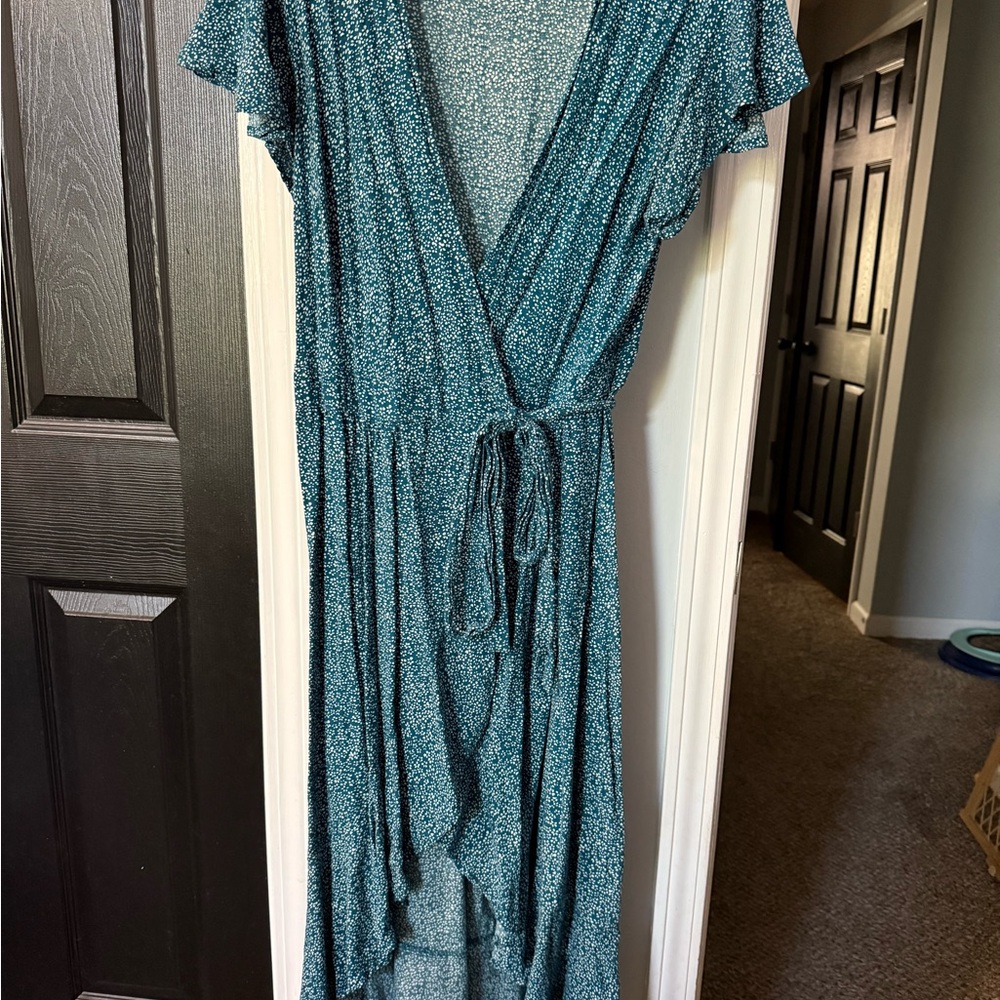 Chic Teal High Low Dress